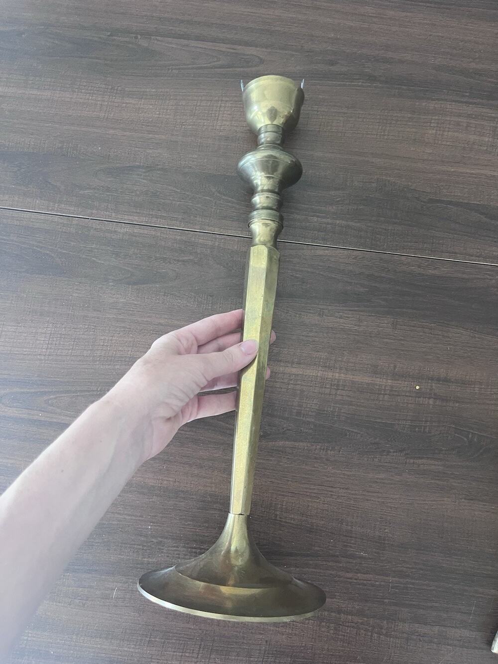 Vintage Tall Solid Brass Candlestick Candle Holder Single